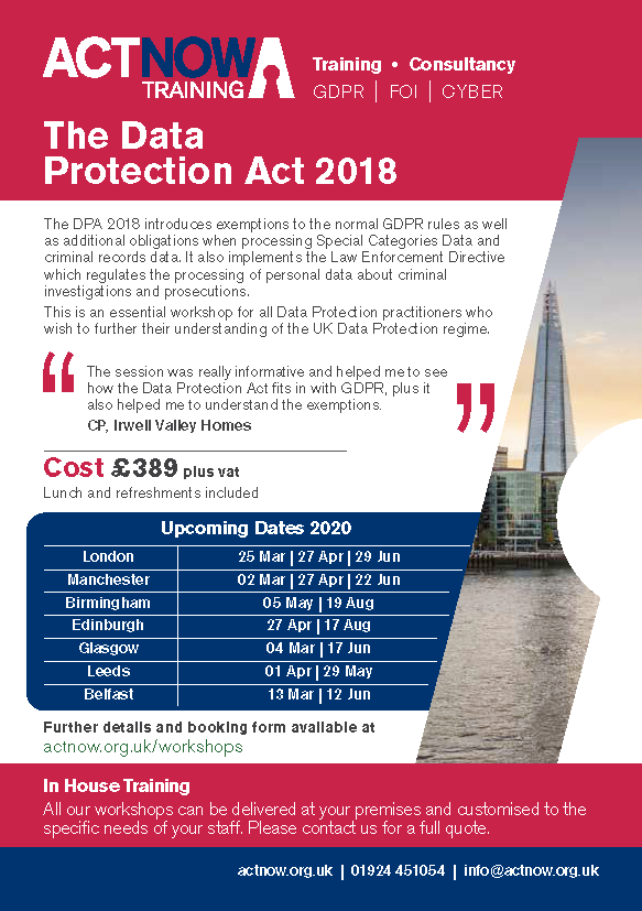 The Data Protection Act 2018 Page 1