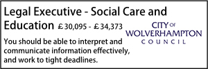 wolverhampton legal executive social care and education